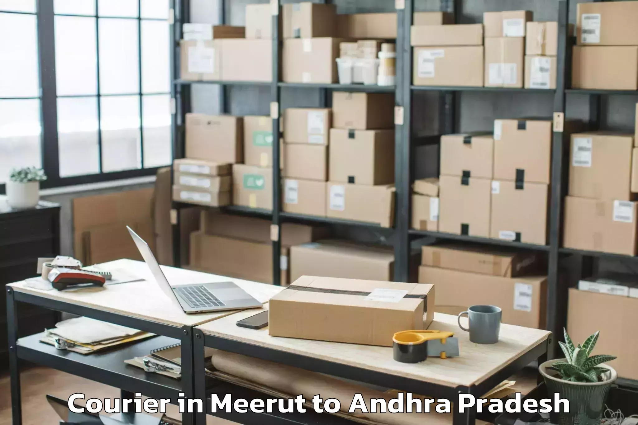 Easy Meerut to Chodavaram Courier Booking